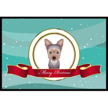 Carolines Treasures Carolines Treasures BB1542JMAT Yorkie Puppy Merry Christmas Indoor & Outdoor Mat; 24 x 36 in. BB1542JMAT